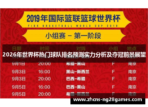 2026年世界杯热门球队排名预测实力分析及夺冠前景展望